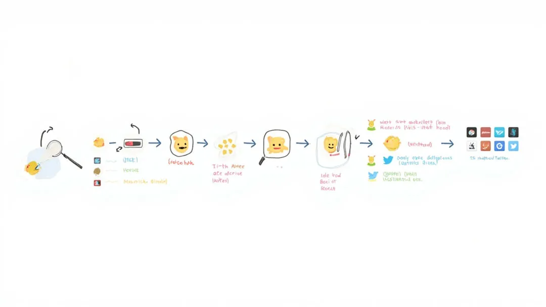Hand-drawn infographic: emoji encoding and cross-platform rendering