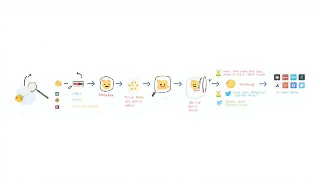 Hand-drawn infographic: emoji encoding and cross-platform rendering