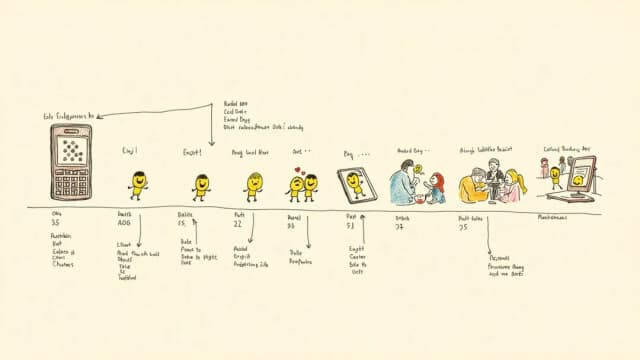 Hand-drawn timeline: how emoji evolved into a language